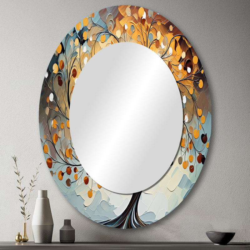 Miroir mural jaune et jaune jaune majestueux, 43 po x 33 po