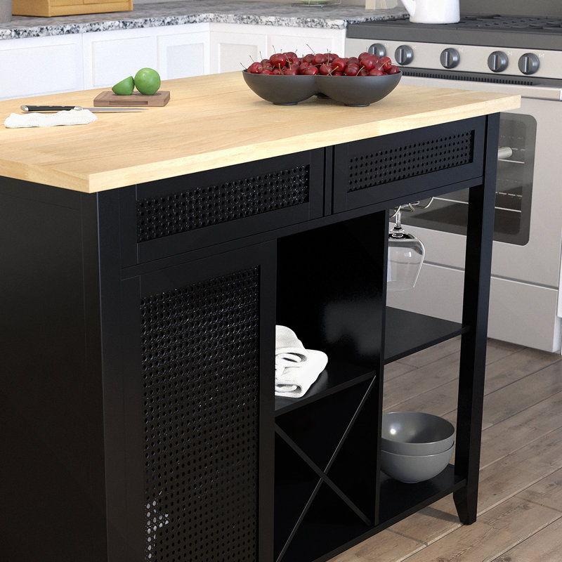 Îlot de cuisine autoportant extensible Bramlage
