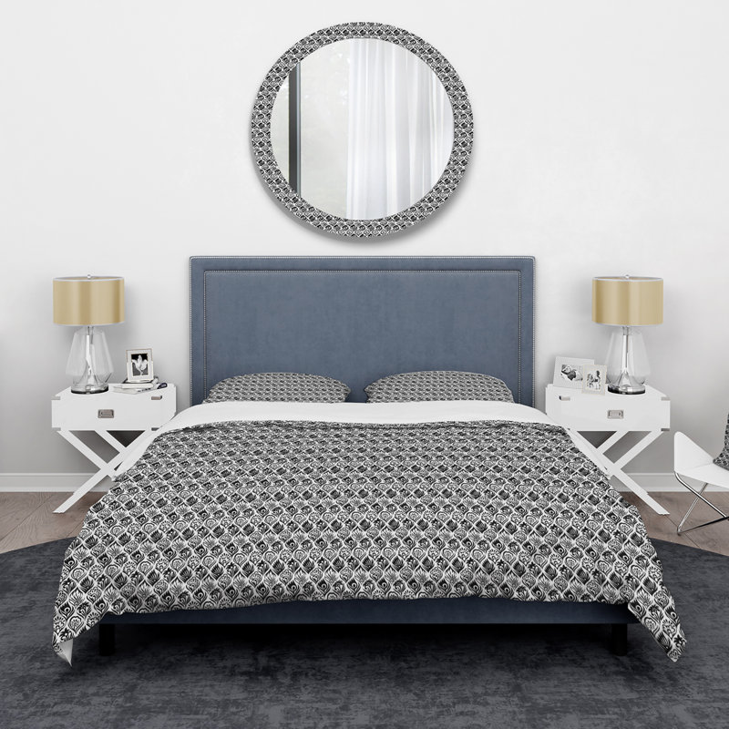Ensemble de housse de couette en microfibre Pompei, Housse de couette pour grand lit + 2 taies décora
