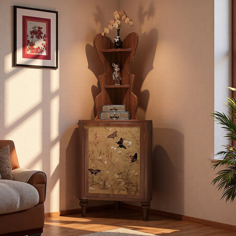Modern multi-functional wooden corner cabinet
