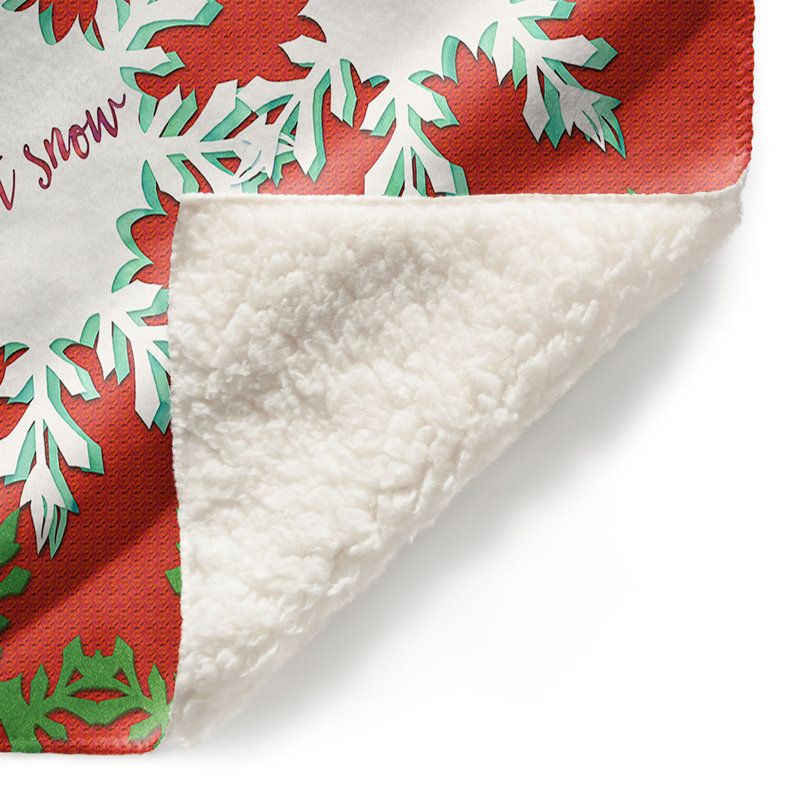 Jeté bonhomme de neige let it , l 51 po x L 60 po, Rouge / Vert / Blanc