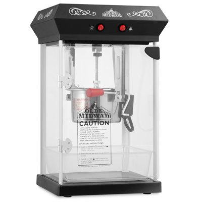 Popcorn Machine Maker with 6oz Kettle, Vintage-Style Countertop Popper - Black