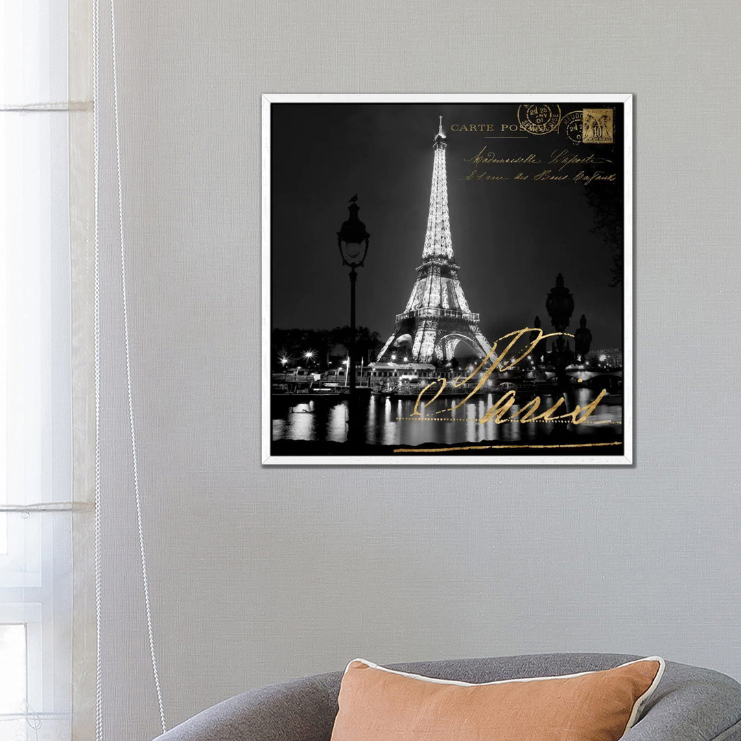 Paris bei Nacht von Kate Carrigan - Galerie-verpackte Leinwand Giclée auf Leinwand