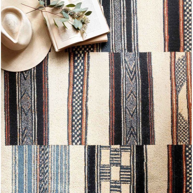 Tapis à rayures multicolores pour l'intérieur et l'extérieur Oniel, Rectangle 2 pi 5 po x 4 pi