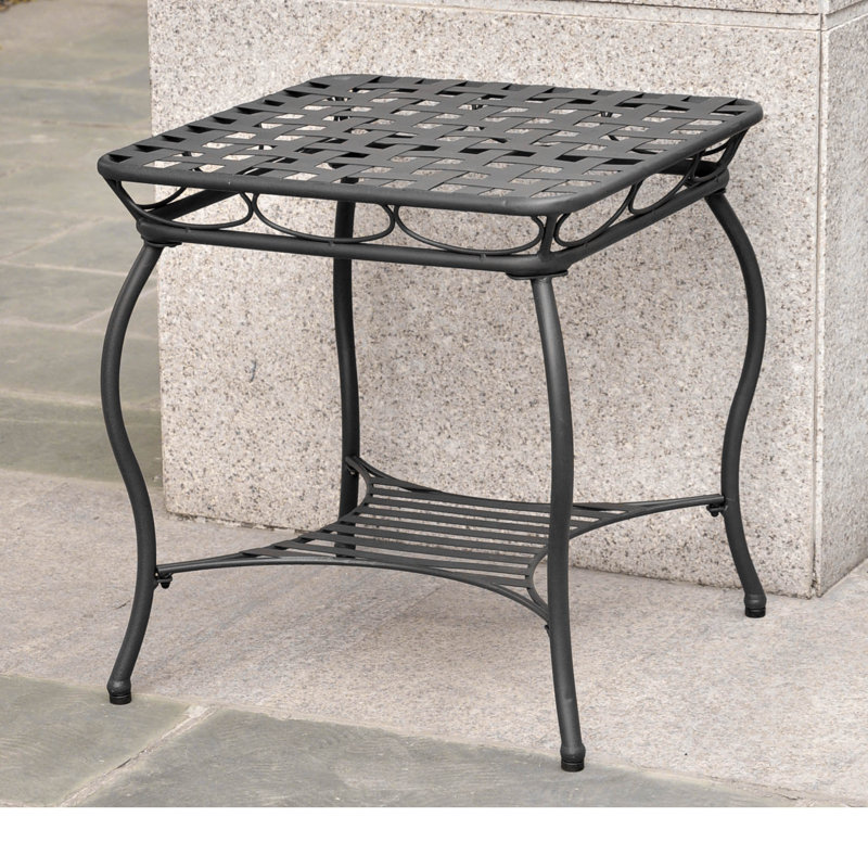 Table d'appoint en métal Arifa, Noir antique