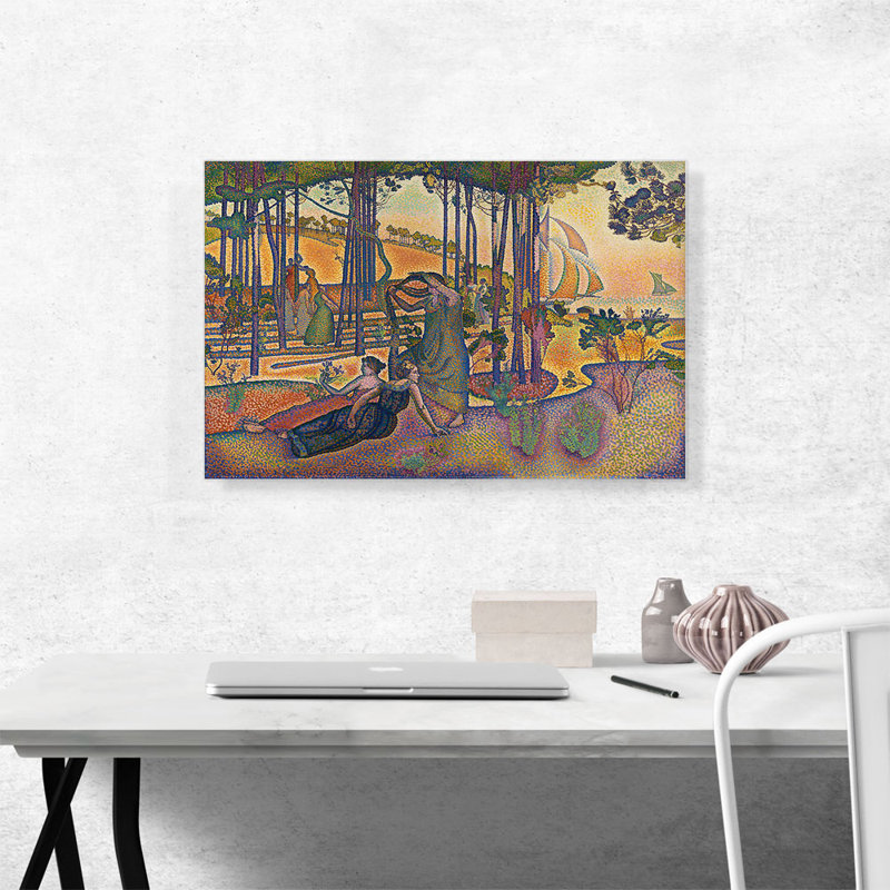 «The Evening Air» par Henri-Edmond Cross - reproduction d'art sur toile tendue, H 18 po x l 26 po x P 0,75 po