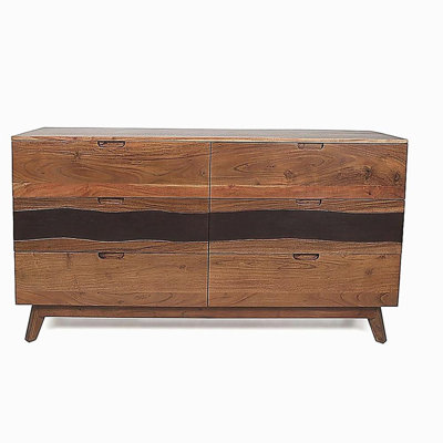 59x16.5x31" Sierra Six Drawer Sideboard, Wood Credenza/Cabinets/Chests/Nightstands