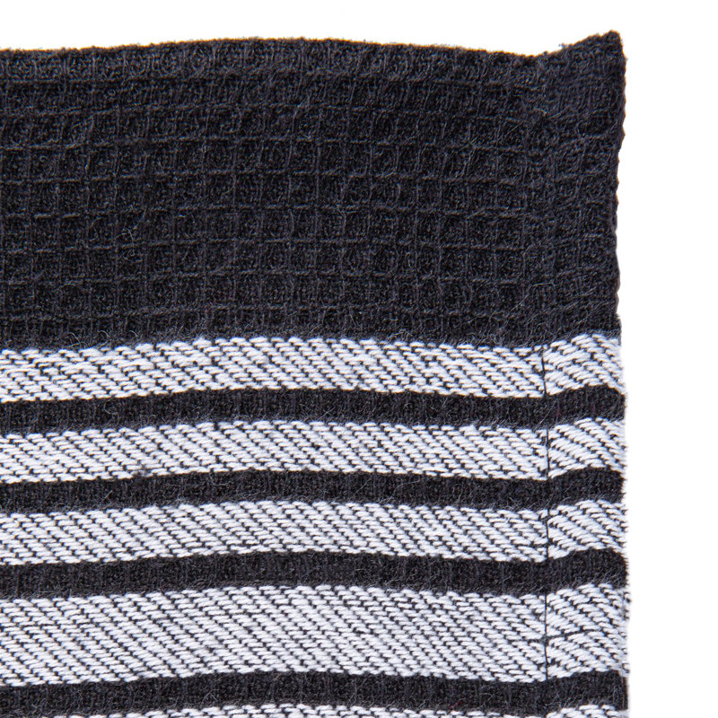 Cotton Stripe Tea Towel Kitchen Towel, Black