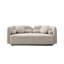 Canapé moderne à 2 places, canapé Boucle beige clair avec structure en bois d'eucalyptus