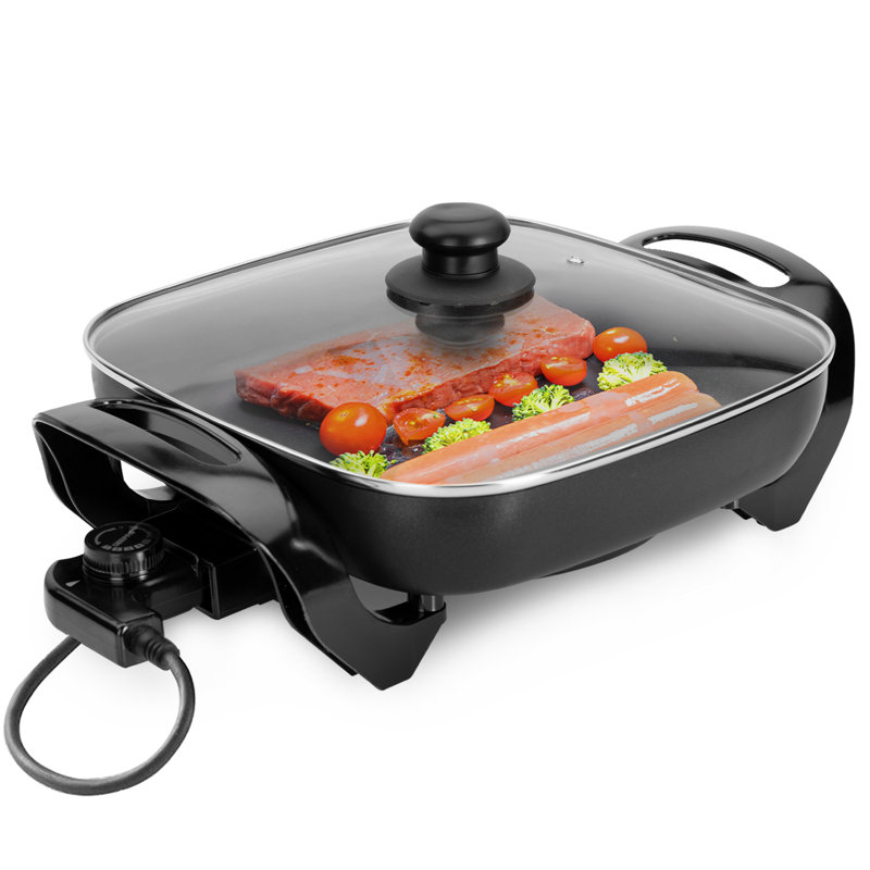 Geepas Non Stick Electric Skillet with Glass Lid