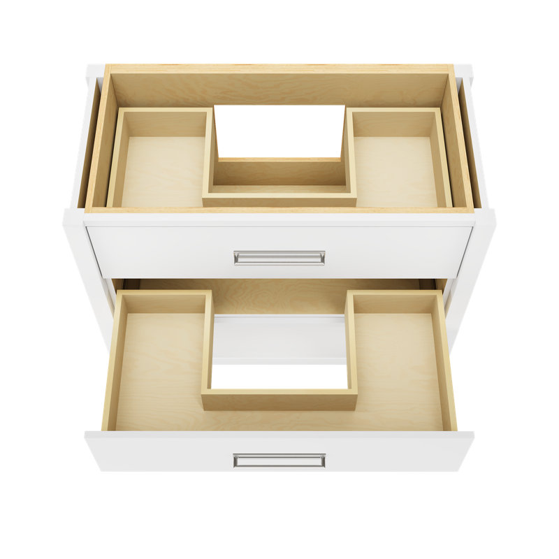Kiawah Two-Drawer Single Bath Vanity, Pure White, 42", Polished Chrome