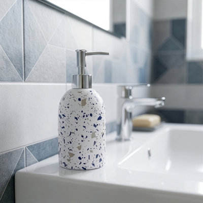 Blue Terrazzo Liquid Soap Dispenser