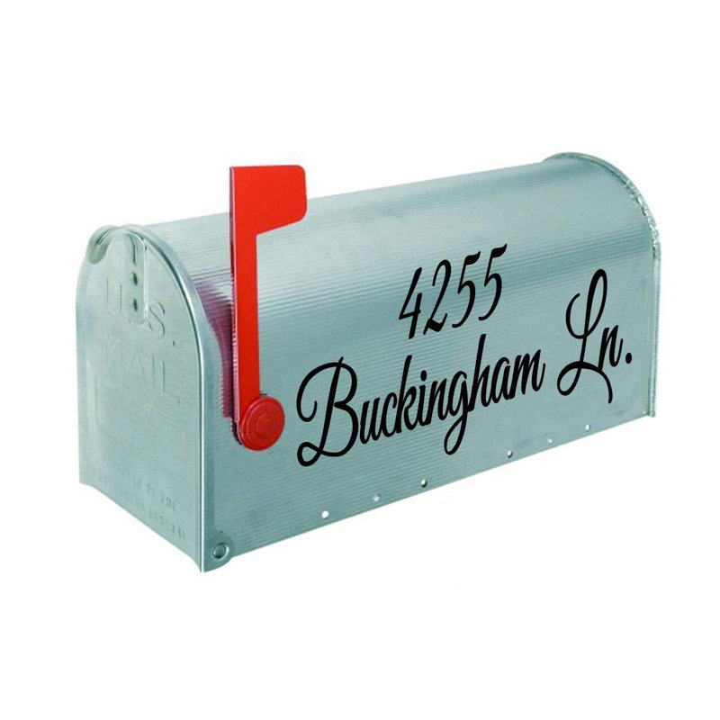 Décalcomanie murale personnalisable adresse de boîte aux lettres, H 4 po x l 12 po, Oui, Noir