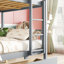 Lit superposé gris double avec lits amovibles et 2 tiroirs pratiques - finition en bois d'hévéa-255949983