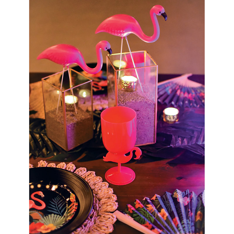 Ensemble de 2 statues de jardin Flamingo