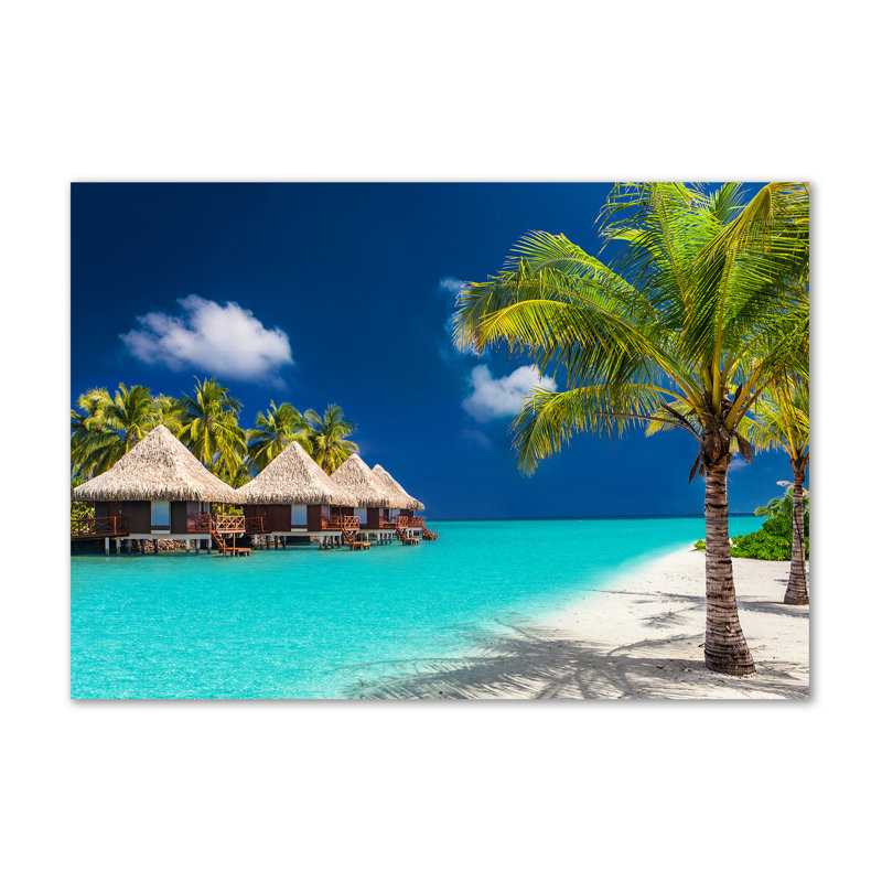 Maldives Bungalows - Wrapped Canvas Print