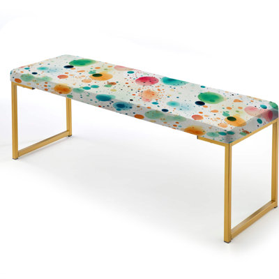 Motif de pois tourbillon Watercolor - banc rembourré or à pois