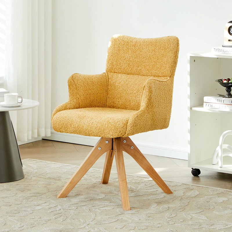 46cm H Fabric Upholstered Metal Armchair, Yellow