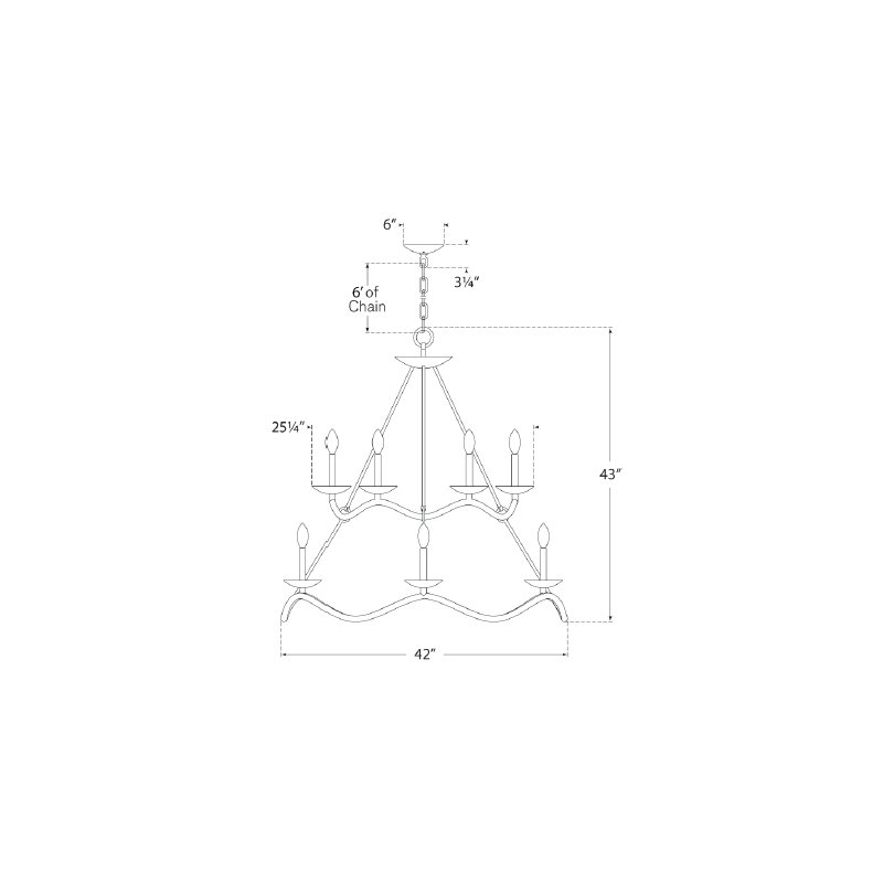 Barry Goralnick Choros Two-Tier Chandelier, Aged Iron