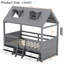 Lit en bois en bois Stargazing House avec échelle d'aventure pour enfants-191383584