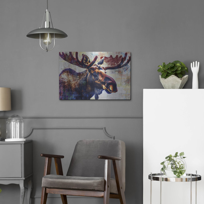«Moose Head» par Andreas Magnusson, art mural en métal, H 16 po x l 24 po