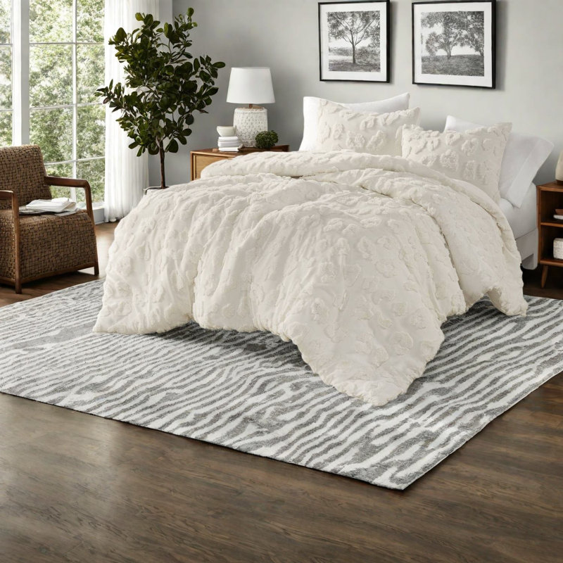 Ensembles de literie en chenille douce, texture de polyester animal, maison moderne
