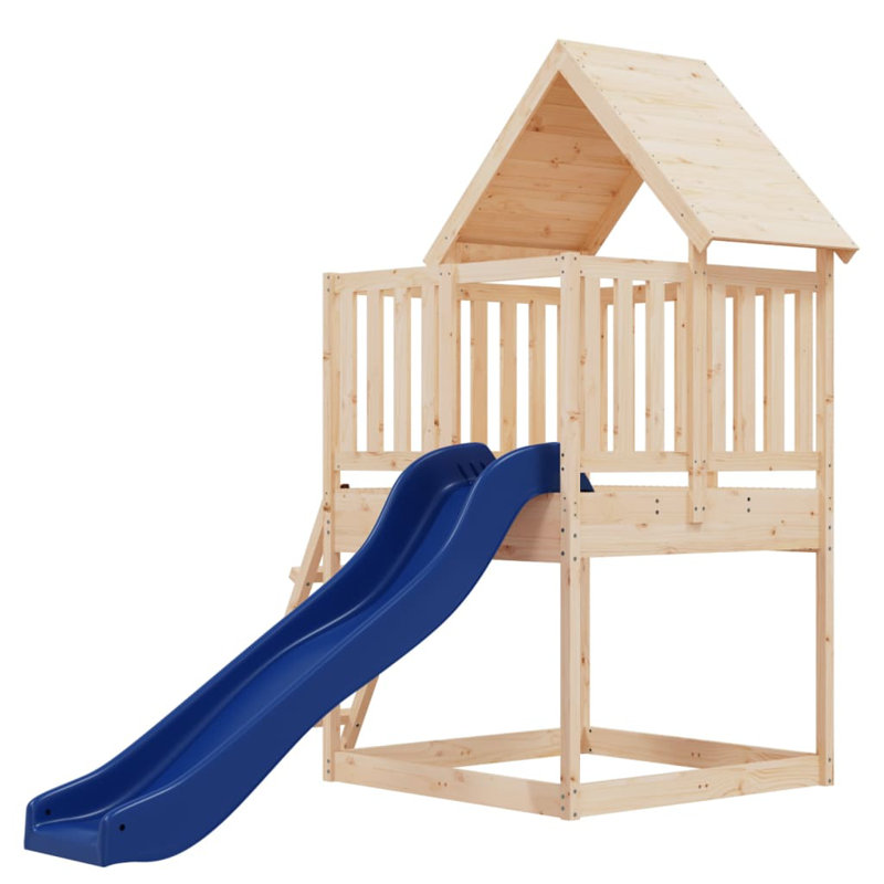 Durso Freeport Park Swing Set with Slide(s), Solid Wood Pine