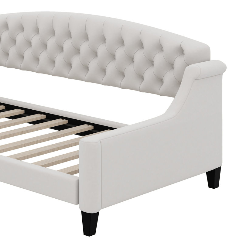 Twin Modern Luxury Tufted Button Daybed, Beige