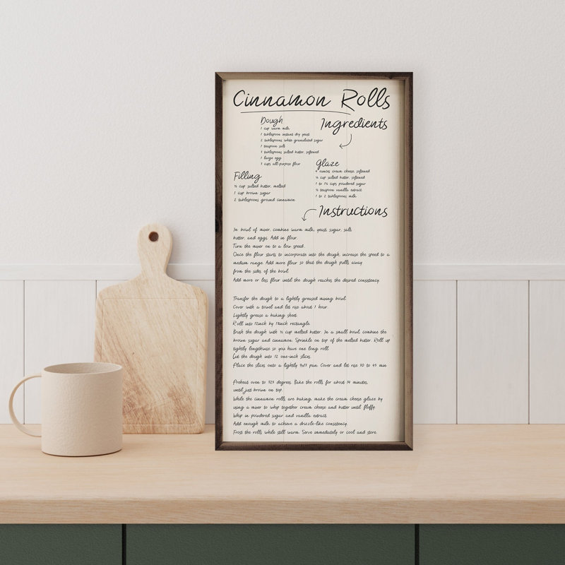 Recipe Cinnamon Rolls White, 16" H x 8" W