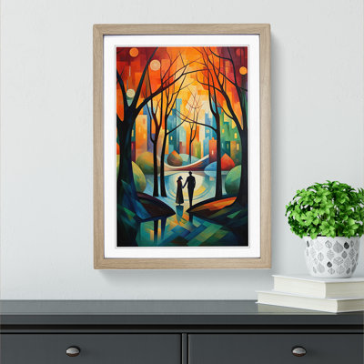 Central Park Cubism - Single Picture Frame Print on Wood