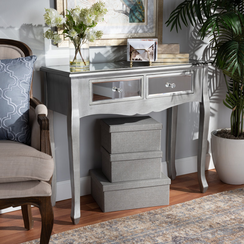 89.99cm Glass Top Console Table