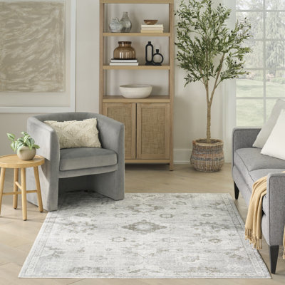 Tapis ivoire lavable en machine Bungalow Rose Brana