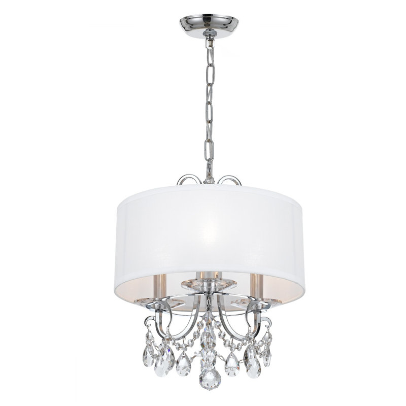 Itzhak 3 - Light Drum Pendant with Crystal Accents, Swarovski Spectra