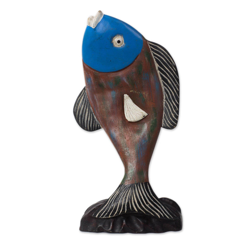 Opportunistic Fish Wood Sculpture