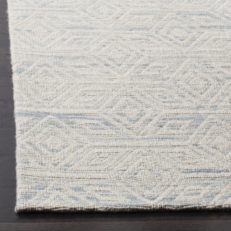Tapis géométrique en laine tissé à la main Kyle, Tapis de couloir 2 pi 3 po x 8 pi