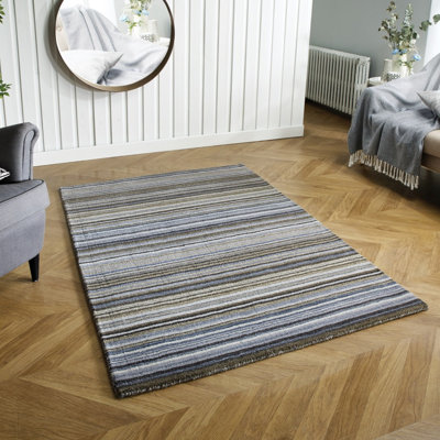Abderdeen Hand Tufted Wool Grey/Light Bue/Taupe Rug