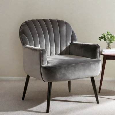 Chaise d'appoint moderne en velours, conception ergonomique avec pieds en métal pour n'importe quelle pièce