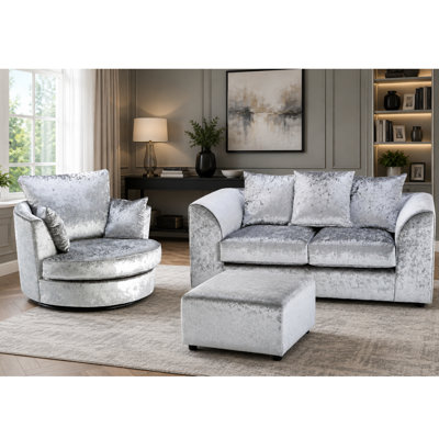 3 Piece Velvet Standard Living Room Set