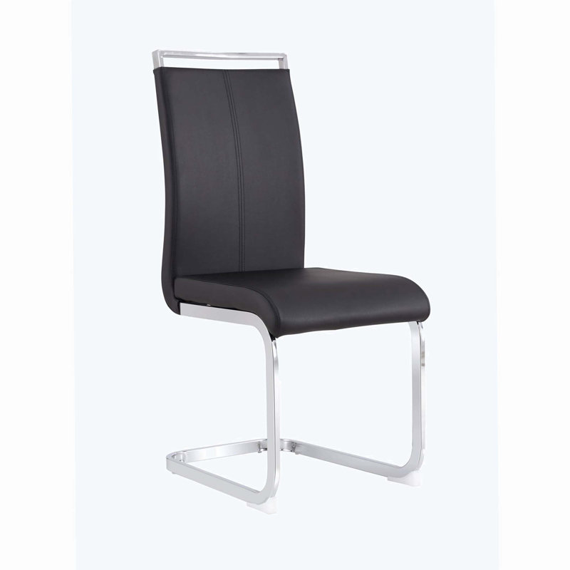 Chaises de salle à manger en polyuréthane revêtu de polyuréthane à haut dossier, Noir, noir, noir, noir