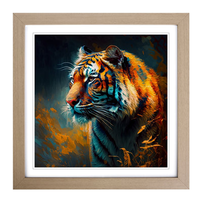 Tiger Color Field Painting - Framed Print