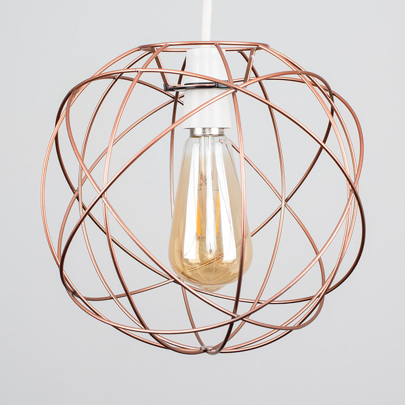 Rutherford 24.5cm H Metal Round Pendant Shade ( Clip On ), Copper, No