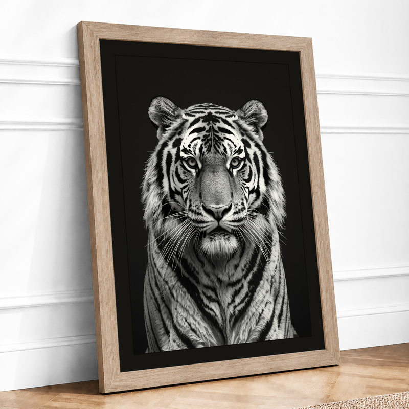 Tiger's Gaze Modern - Framed Print, Oak, A3 - 42.0 x 29.7 cm