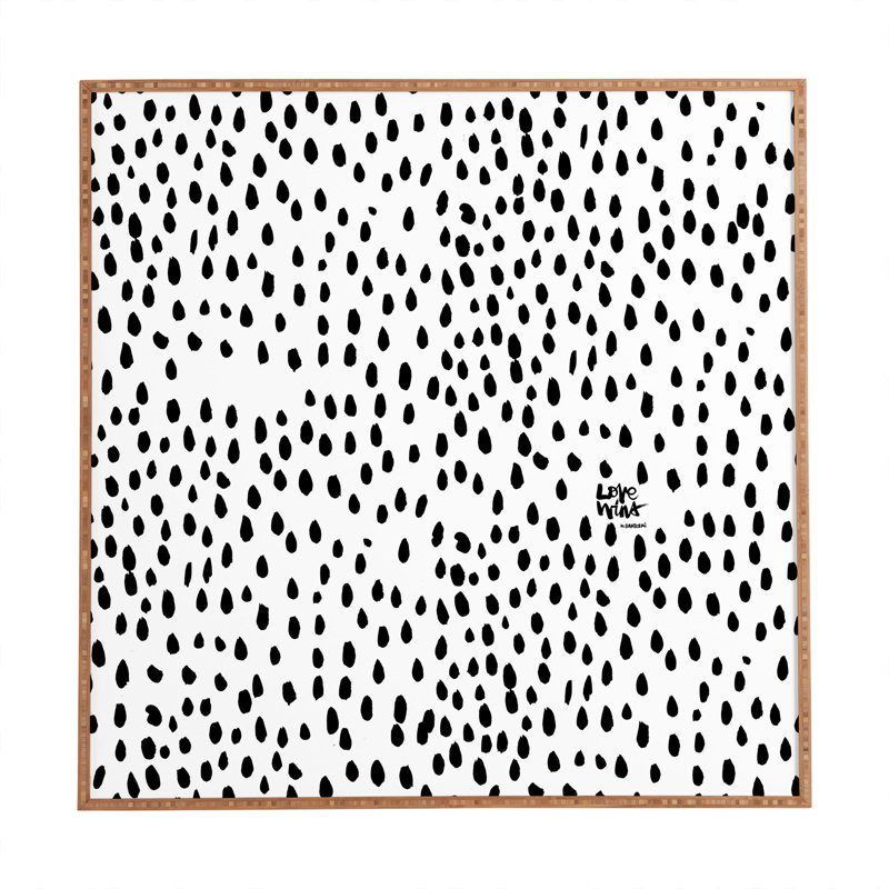 'Small Dots' Framed Print on Wood, 20" H x 20" W