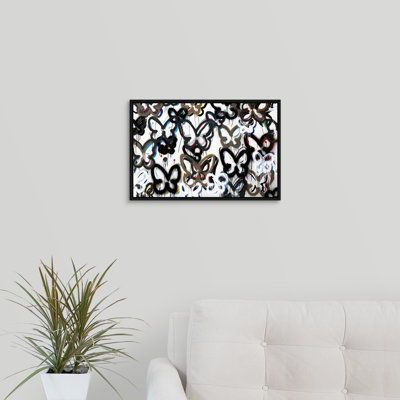 « papillon de fond ii », peinture sur toile