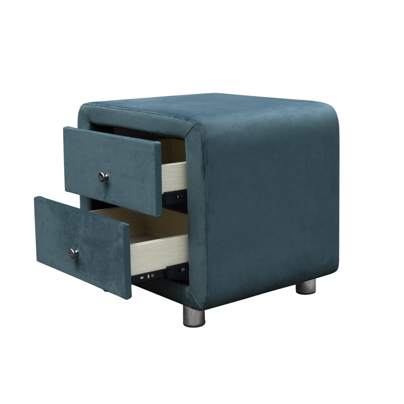 Greco 52cm W Manufactured Wood Bedside Table, Blue