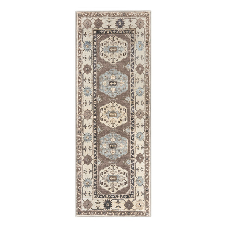 Shary Coffee Brown Performance Flatweave Washable Oriental Indoor Rug, Runner 2'5" x 7'