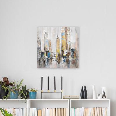 Bâtiments abstraits - peinture sur toile tendue