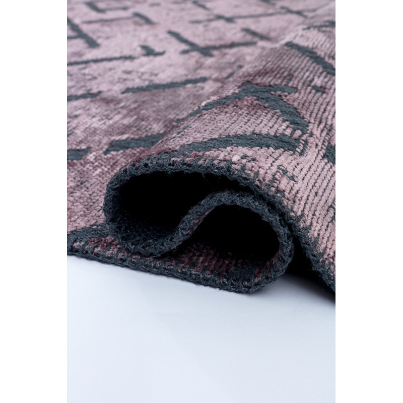 Rapture Abstract Area Rug in Lilac, Rectangle 6'7" x 8'3"
