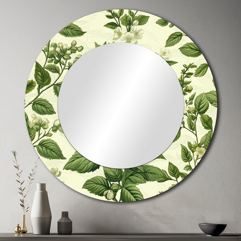 «Wildflowers Collage Of Springs Essence», art mural miroir floral, imprimé sur métal, 36 po x 36 po