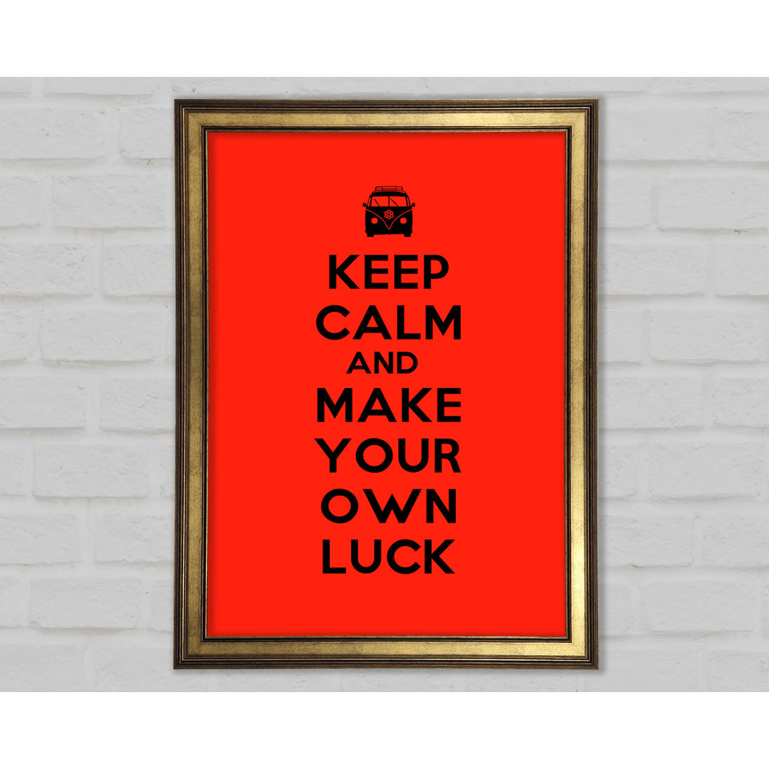 Keep Calm Luck Gerahmter Druck